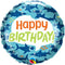 Folie ballon Happy Birthday sharks