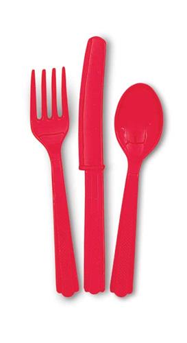 Bestek 18-delig (6 messen 6 vorken en 6 lepels) verkrijgbaar in diverse kleuren