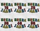 Letterslinger Neon Hoera! verkrijgbaar in diverse leeftijden