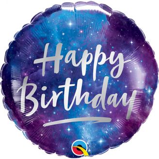 Folie helium ballon Happy Birthday galaxy