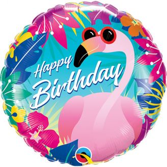 Folie helium ballon Happy Birthday flaming