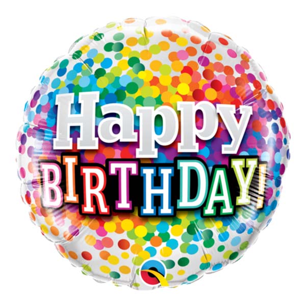 Folie helium ballon Happy Birthday rainb