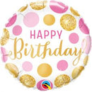 Folie helium ballon Happy Birthday roze en