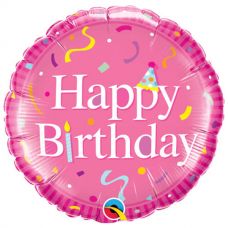Folie helium ballon Happy Birthday pink