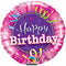 Folie helium ballon Happy Birthday roze