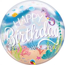 Bubble helium ballon Happy Birthday Mermaid