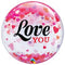 Bubble helium ballon Love You confetti hearts
