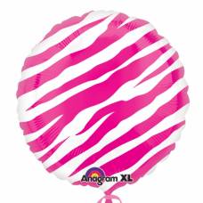 Folie helium ballon zebra print roze