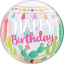 Bubble helium ballon Happy Birthday lama party