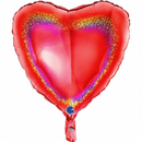 Folie helium ballon Hart glitter verkrijgbaar in diverse kleuren (ong. 46cm)
