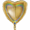 Folie helium ballon Hart glitter verkrijgbaar in diverse kleuren (ong. 46cm)