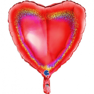 Folie helium ballon Hart glitter verkrijgbaar in diverse kleuren (ong. 92cm)