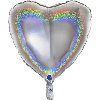 Folie helium ballon Hart glitter verkrijgbaar in diverse kleuren (ong. 92cm)