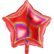 Folie helium ballon Ster glitter rood