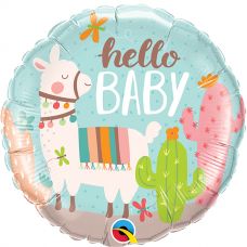 Folie helium ballon Hello Baby alpaca