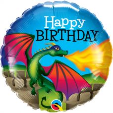 Folie helium ballon Happy Birthday draak