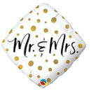 Folie helium ballon Mr & Mrs gold dots