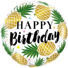Folie helium ballon Happy Birthday ananas