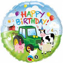 Folie helium ballon Happy Birthday Boerderij