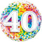 Folie helium ballon 40 jaar rainbow dots