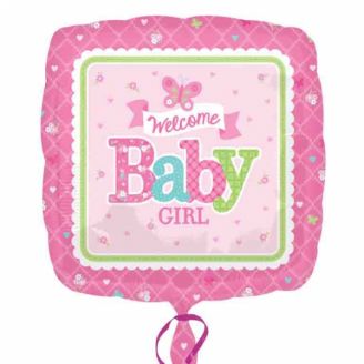 Folie helium ballon Welcome Baby Girl