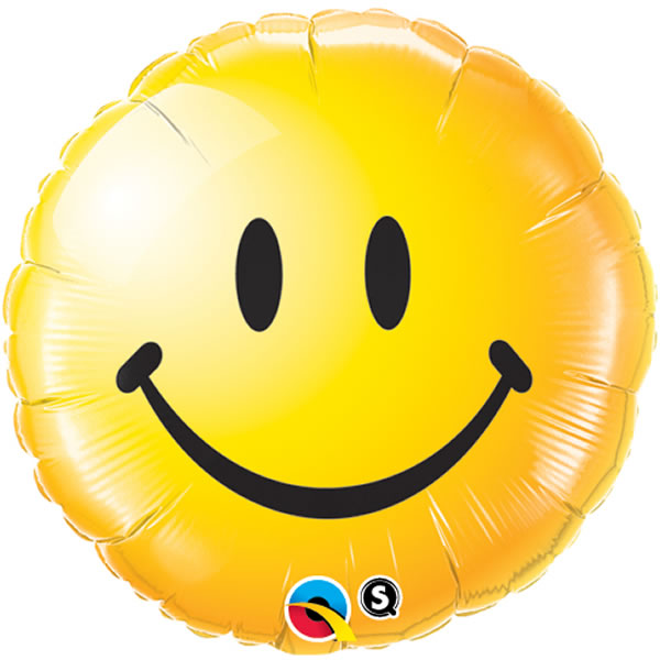 Folie helium ballon Smiley geel