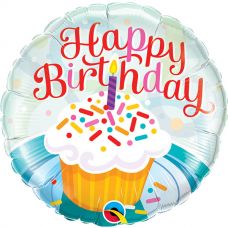 Folie helium ballon Happy Birthday cupcake