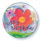 Bubble helium ballon Happy Birthday Bloem