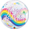 Bubble helium ballon Happy Birthday regenboog