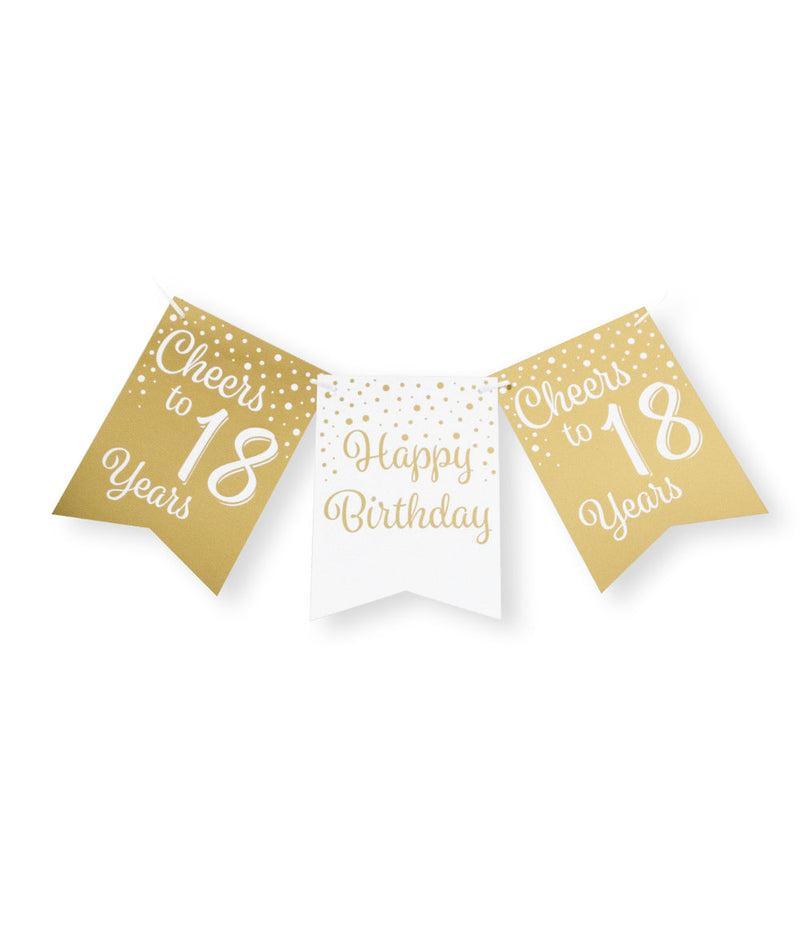 Party flag banner gold/white