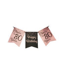 Party flag banner roségold/black