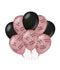 Ballonnen roségold/black-HB 8 stuks