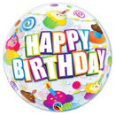 Bubble helium ballon Happy Birthday Cupcakes