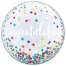 Bubble helium ballon Congratulations Confetti