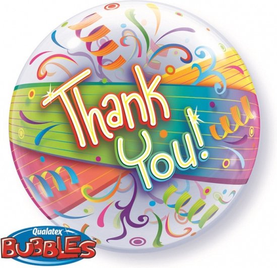 Bubble helium ballon Thank You Streamers