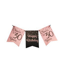 Party flag banner roségold/black