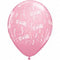 Ballonnen lichtroze, rondom bedrukt met 'It's a girl', 5 stuks