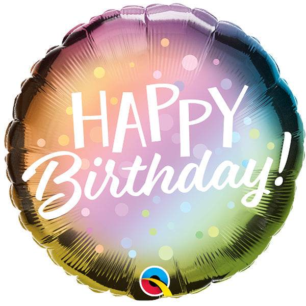 Folie helium ballon Happy Birthday metalic ombre