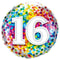 Folie helium ballon 16 jaar rainbow dots
