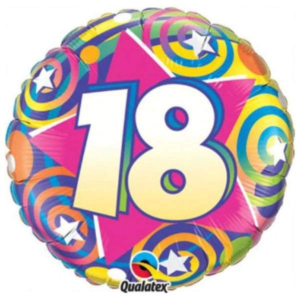 Folie helium ballon 18 jaar Stars & Swirls