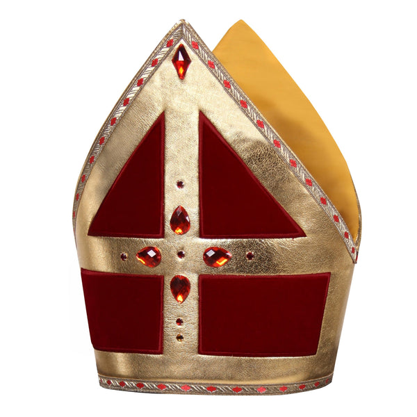 Sinterklaas Mijter imitatie fluweel lux rond