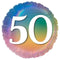 Folie helium ballon 50 jaar regenboog