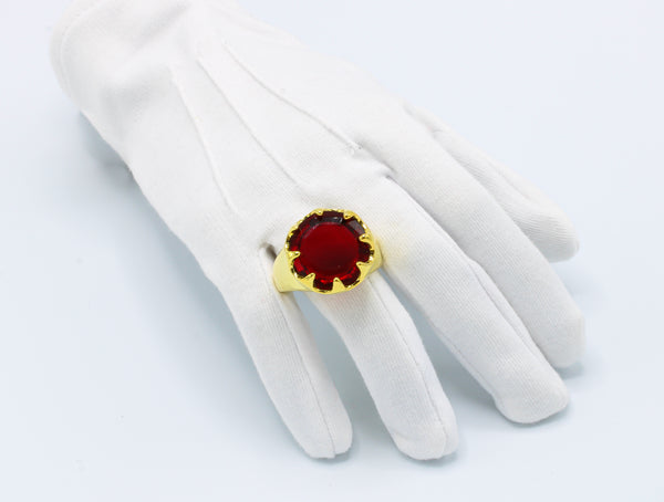 Ring Sinterklaas met rode steen maat 27