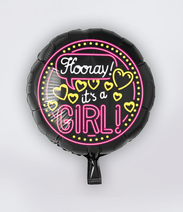Folie ballon Neon Hooray it's a Girl