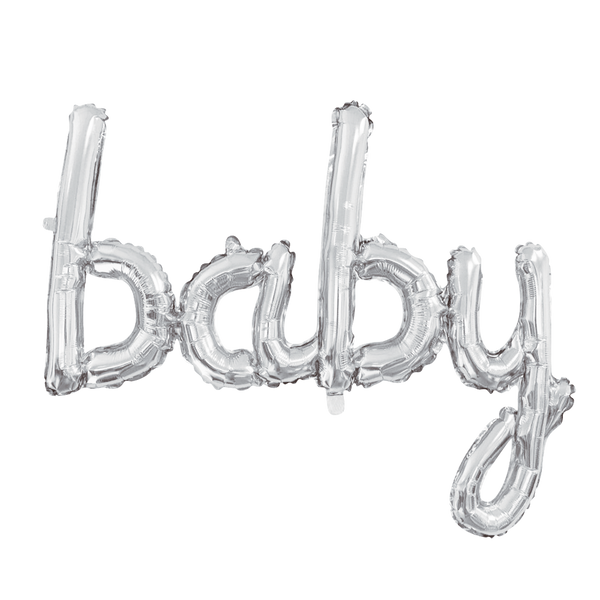 Folieletters Baby zilver