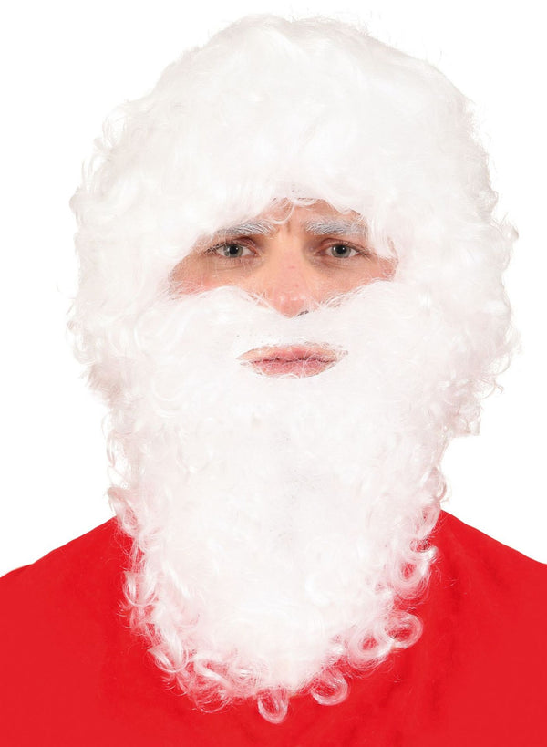 Kerstman Pruik wit