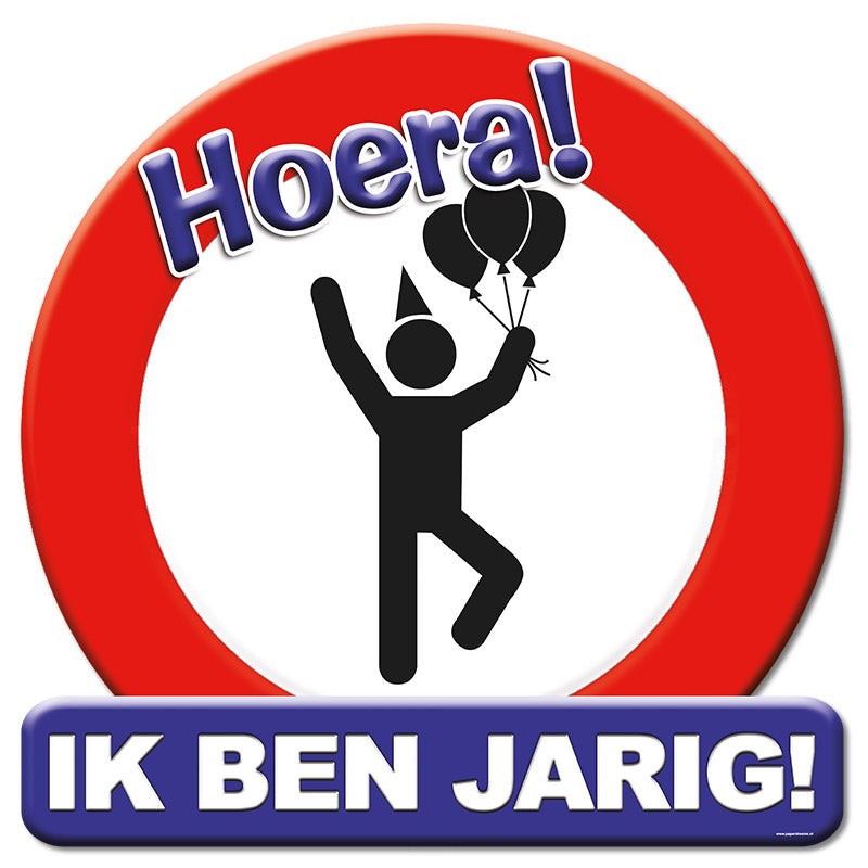 Verkeersbord Ik ben jarig