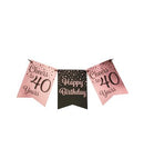 Party flag banner roségold/black