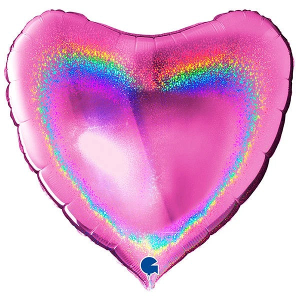 Folie helium ballon Hart glitter verkrijgbaar in diverse kleuren (ong. 92cm)